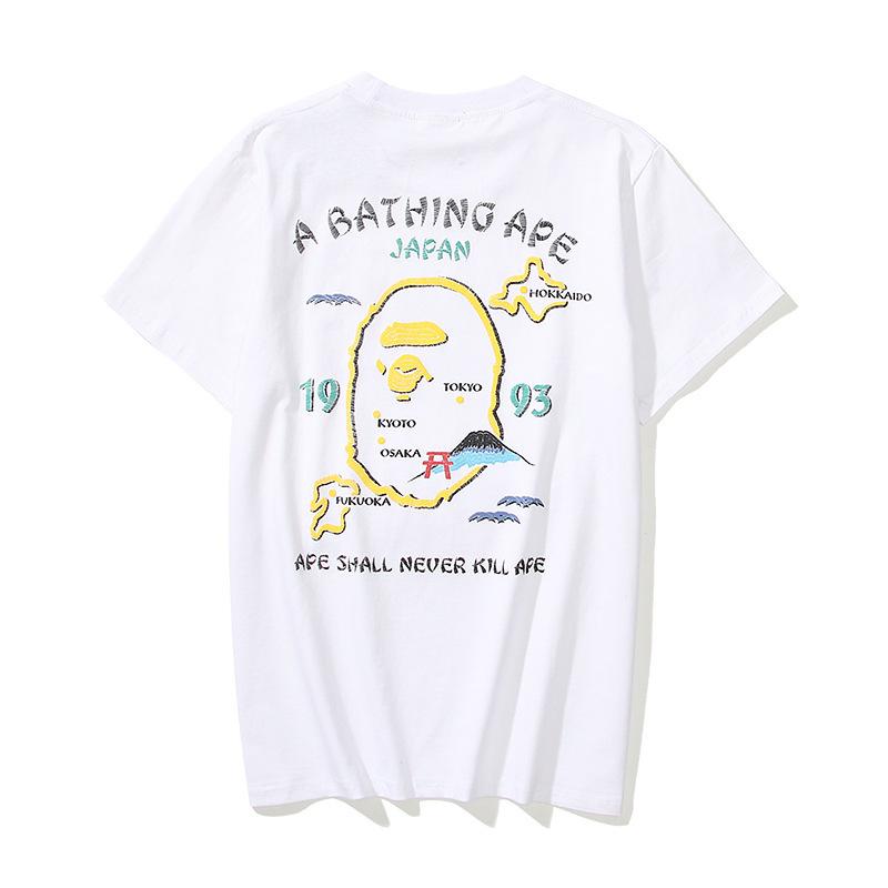 Bathing Ape T-Shirt Summer Golden Printing Plus Size Loose Short Sleeve T-shirt