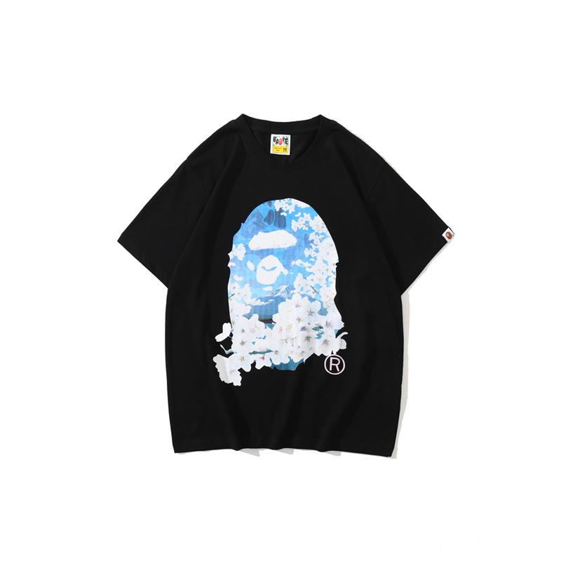 Bathing Ape T-Shirt Spring and Summer Short Sleeve Mount Fuji Printed Fashion Casual T-shirt